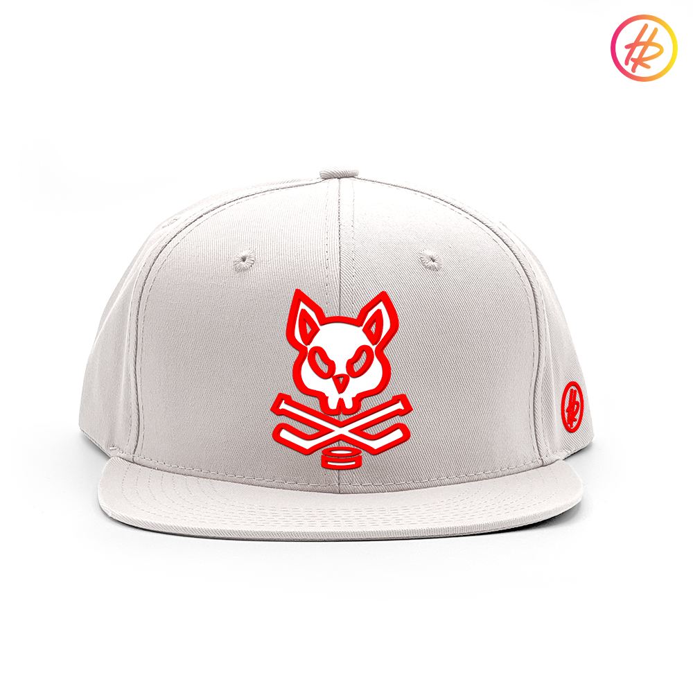 White Rink Rat Flat Bill Snapback - Customizable