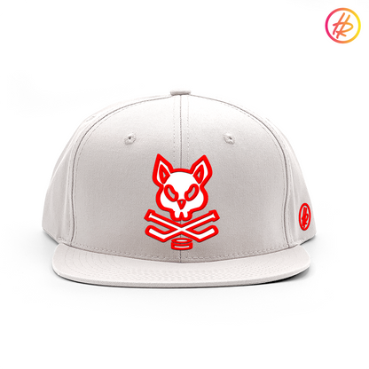 White Rink Rat Flat Bill Snapback - Customizable