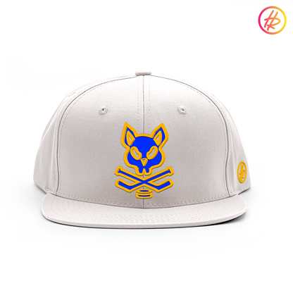 White Rink Rat Flat Bill Snapback - Customizable