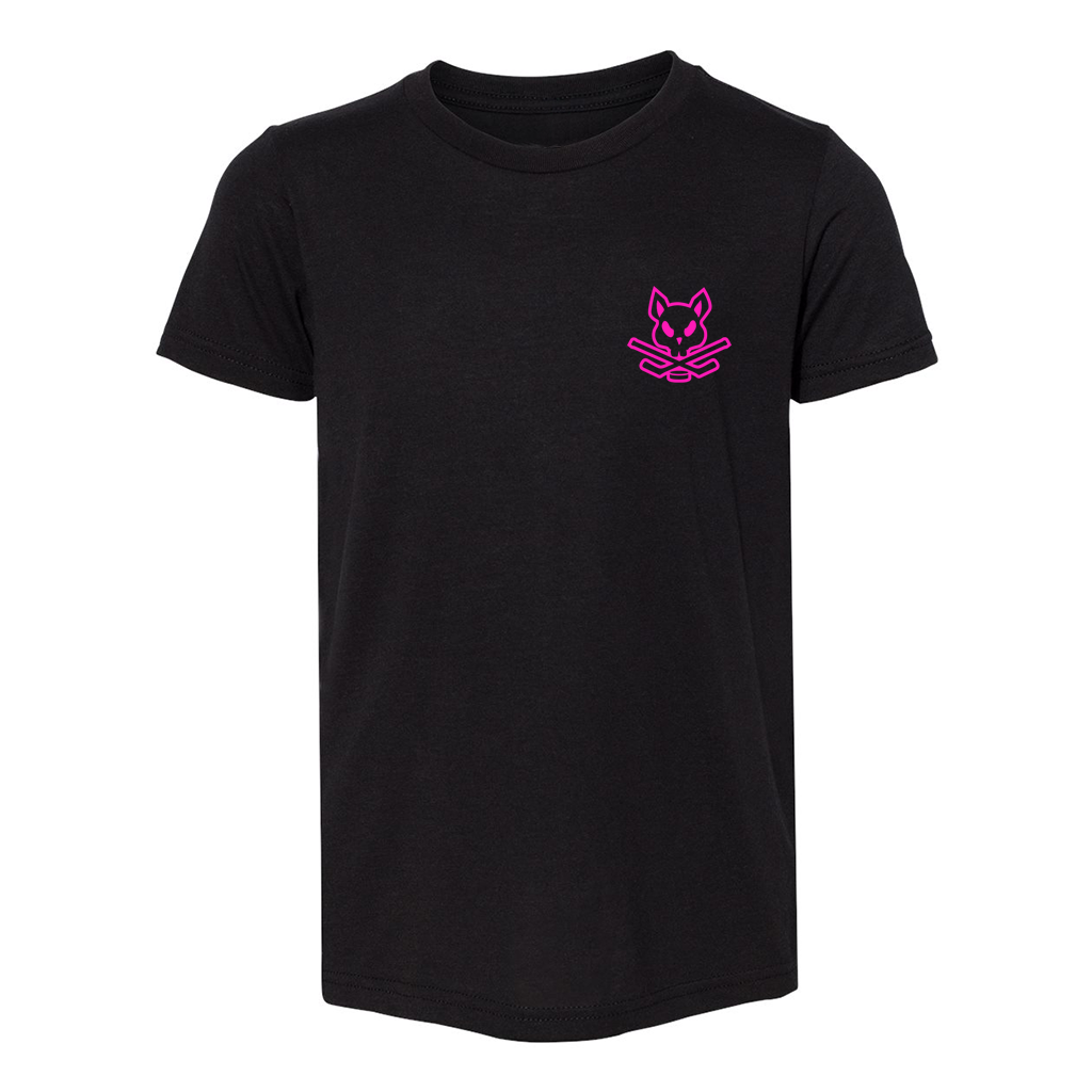 Kids Rink Rat Tee - Black & Hot Pink