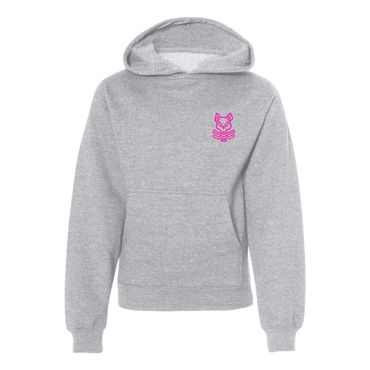Youth Rink Rat Hoodie - Heather Grey and Pink