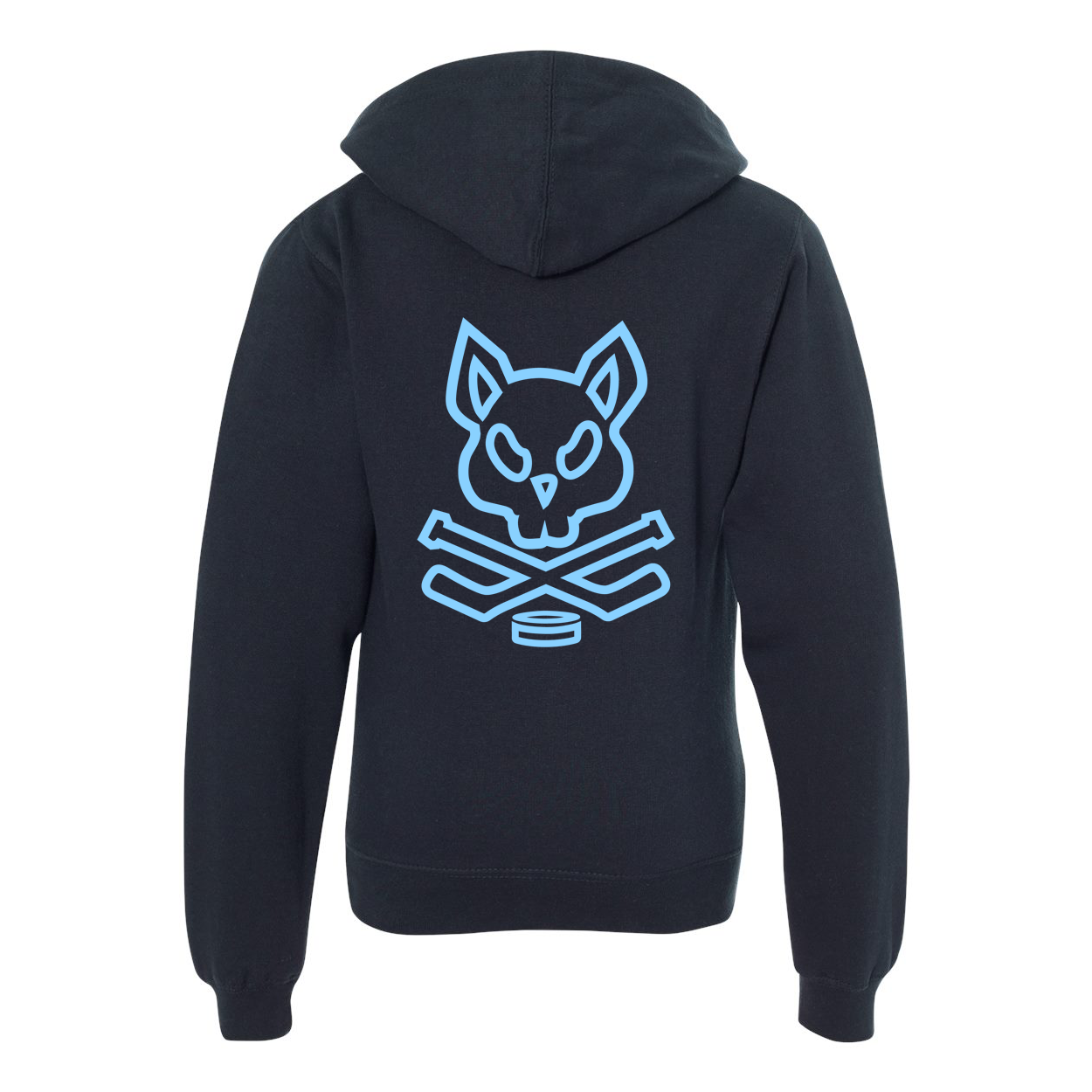 Youth Rink Rat Hoodie - Navy and Light Blue