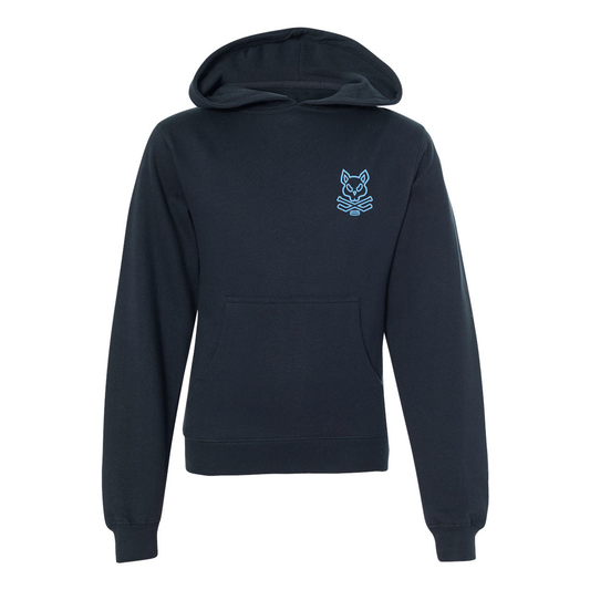 Youth Rink Rat Hoodie - Navy and Light Blue